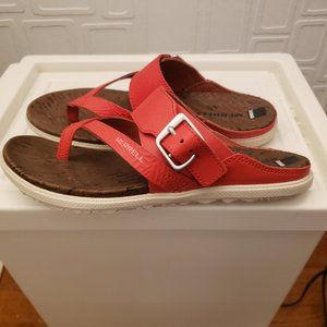 Merrell Firey Red Slip On Sandals